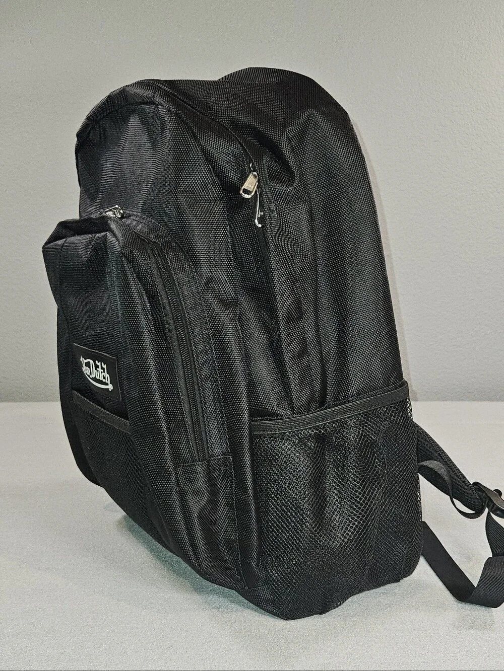 NWOT Von Dutch black 17” canvas backpack with laptop storage